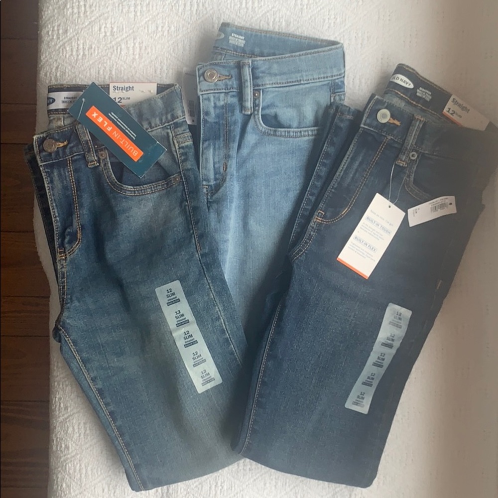 Old Navy Boys 12 Slim Straight Jeans (3 pair)